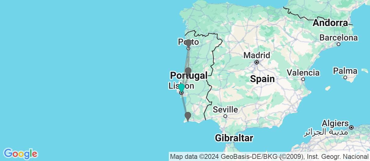 Map of Cultural Treasures & Algarve Escape