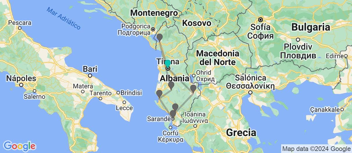 Map of Entre los Balcanes y el Adriático