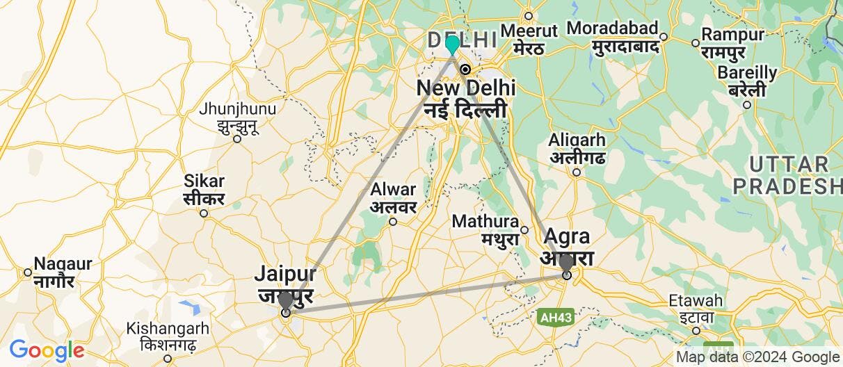 Map of Golden Triangle and Indian Festivals