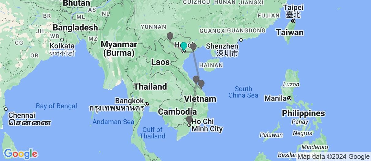 Map of Essential Vietnam & Sapa Valley nature